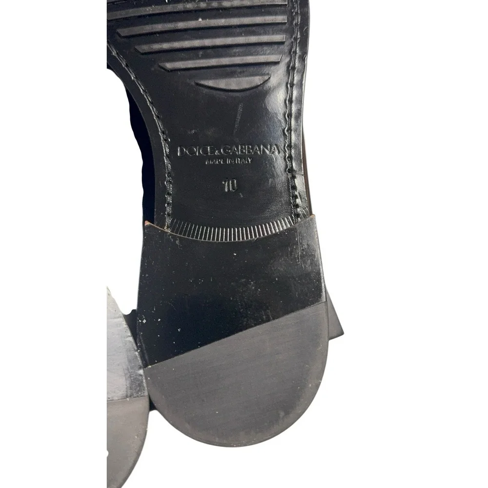 Dolce &‎ Gabbana Black Leather Oxford Cap Toe Shoes Made in Italy Size 10